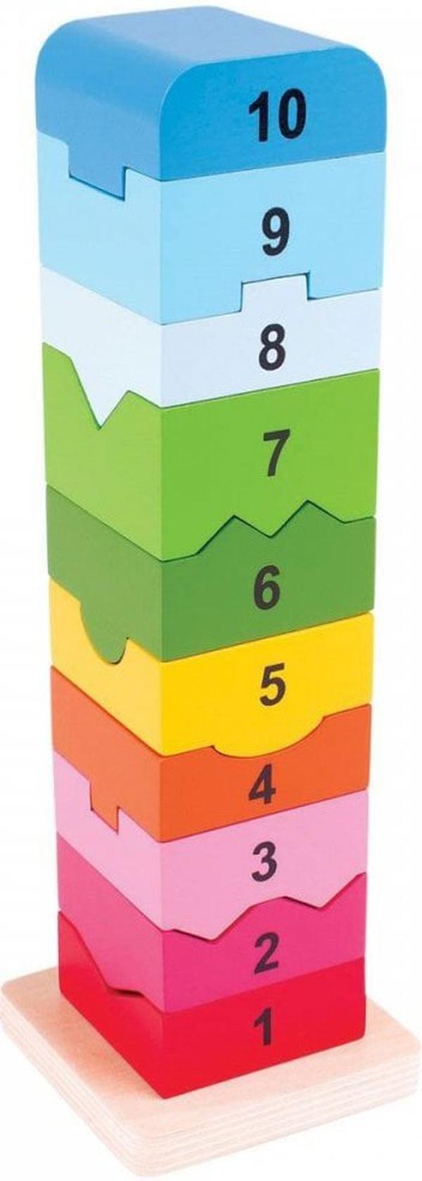 Rainbow Wooden Number Tower, Learning SPACE