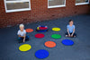 Rainbow™ Circle Outdoor Mats with Holdall (30 Pack)-Classroom Packs,Dropship,Kit For Kids,Mats,Mats & Rugs,Multi-Colour,Round,Rugs,Sit Mats,Wellbeing Furniture-Learning SPACE