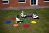 Rainbow™ Circle Outdoor Mats with Holdall (30 Pack)-Classroom Packs,Dropship,Kit For Kids,Mats,Mats & Rugs,Multi-Colour,Round,Rugs,Sit Mats,Wellbeing Furniture-Learning SPACE