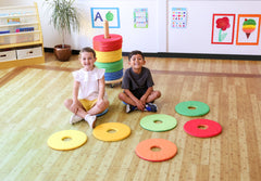 Rainbow™ Circular Sit Mats & Donut™ Trolley-Calmer Classrooms,Classroom Furniture,Classroom Packs,Dropship,Mats,Mats & Rugs,Outdoor Classroom,Sit Mats-Learning SPACE