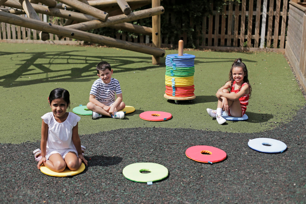 Rainbow Circular Mats & Donut Trolley - Colourful Classroom Set