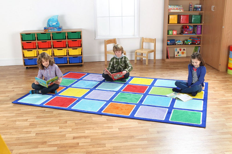 Rainbow™ Rectangle Placement Squares Carpet, Learning SPACE