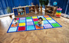 Rainbow™ Rectangle Placement Squares Carpet, Learning SPACE