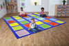 Rainbow™ Squares Large Placement 3x3m Carpet, Learning SPACE
