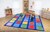 Rainbow™ Squares Large Placement 3x3m Carpet, Learning SPACE