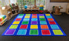 Rainbow™ Squares Large Placement 3x3m Carpet, Learning SPACE