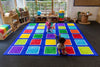 Rainbow™ Squares Large Placement 3x3m Carpet, Learning SPACE