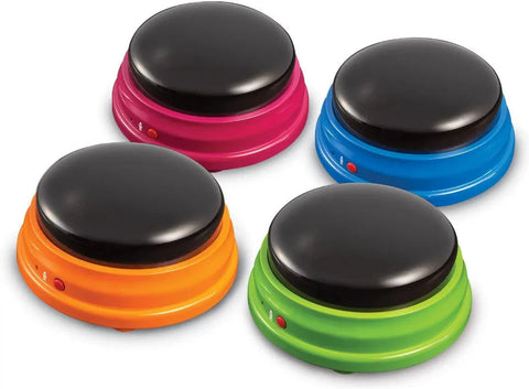 Recordable Answer Buzzers - Set of 4 or 12-Calmer Classrooms,Calming & Anxiety,communication,Helps With,Learning Resources,Neuro Diversity,Physical Needs,Primary Literacy,Sound,Sound Equipment,Speaking & Listening,Stock,Talking Buttons & Buzzers-Learning SPACE