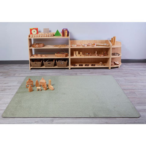 Rectangle Rug - Green (2.6m x 1.8m)-Mats & Rugs,Neutral Colour,Plain Carpet,Rectangular,Rugs,Sensory Flooring,Wellbeing Furniture-Learning SPACE