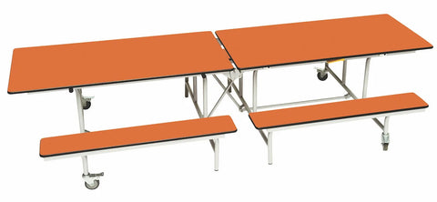 Rectangular Mobile Folding Bench Unit- Age Range 11+, Orange Learning SPACE