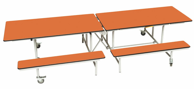 Rectangular Mobile Folding Bench Unit- Age Range 5-11, Orange Learning SPACE