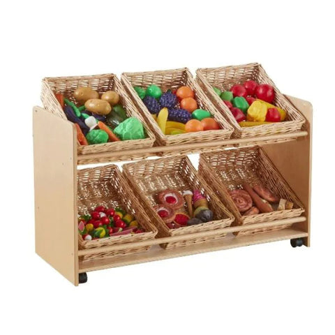 Rookie Range Open Mobile Basket Shelf (With Baskets), Learning SPACE