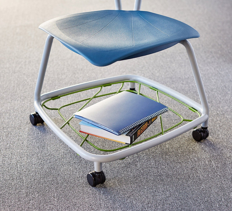Ruckus Stack Chair With Storage Rack (Ages 8-11), Ultra Blue Chrome Learning SPACE