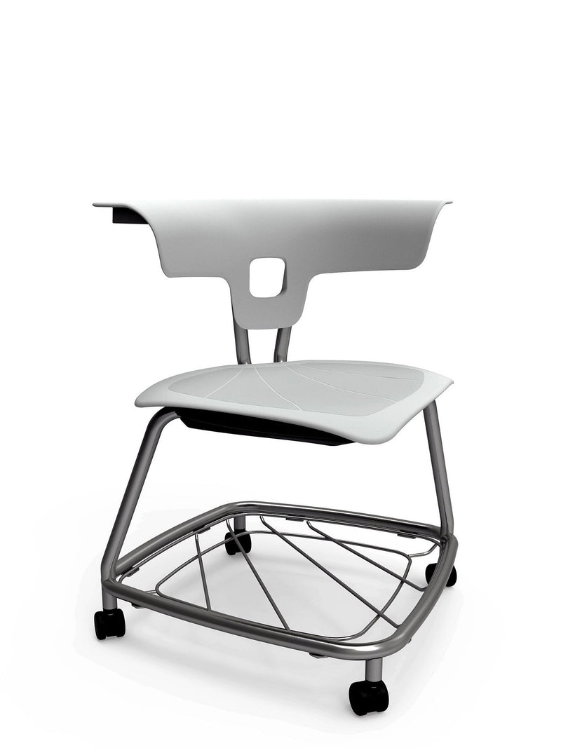 Ruckus Stack Chair With Storage Rack (Ages 8-11), Cottonwood Chrome Learning SPACE