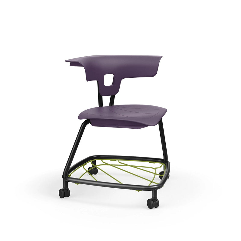 Ruckus Stack Chair With Storage Rack (Ages 8-11), Purple Haze Espresso Metallic Learning SPACE