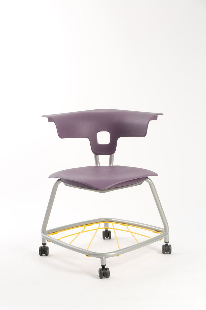 Ruckus Stack Chair With Storage Rack (Ages 8-11), Purple Haze Chrome Learning SPACE