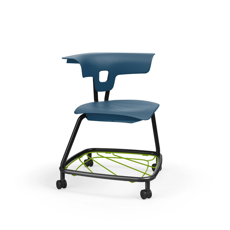 Ruckus Stack Chair With Storage Rack (Ages 8-11), Sky Blue Chrome Learning SPACE