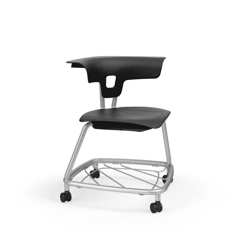 Ruckus Stack Chair With Storage Rack (Ages 8-11), Black Chrome Learning SPACE