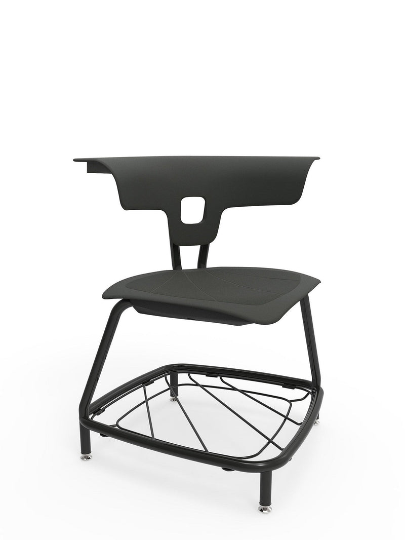 Ruckus Stack Chair With Storage Rack (Ages 8-11), Black Espresso Metallic Learning SPACE