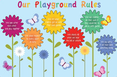 Rules - Flowers Outdoor Sign-Additional Need,Bullying,Calmer Classrooms,Classroom Displays,Dropship,Forest School & Outdoor Garden Equipment,Helps With,Inspirational Playgrounds,Playground Equipment,Playground Wall Art & Signs,PSHE,Social Emotional Learning,Social Stories & Games & Social Skills,Stock-Learning SPACE