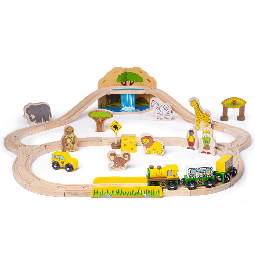 Safari Train Set-Bigjigs Rail,Cars & Transport,Gifts For 3-5 Years Old,SCOTEXCEL,Train,Wooden Toys-Learning SPACE