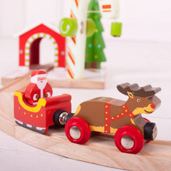 Santa Sleigh with Reindeer-Bigjigs Rail,Christmas,Christmas 2025,Stocking Stuffers,Train-Learning SPACE