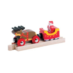 Santa Sleigh with Reindeer-Bigjigs Rail,Christmas,Christmas 2025,Stocking Stuffers,Train-Learning SPACE