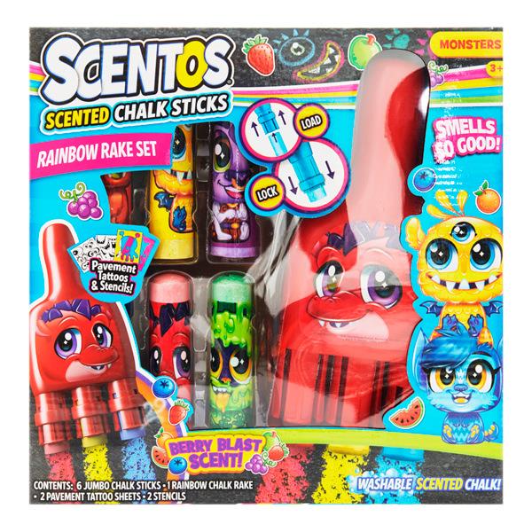 Scentos 11 piece Scented Chalk Rainbow Rake Set, Learning SPACE