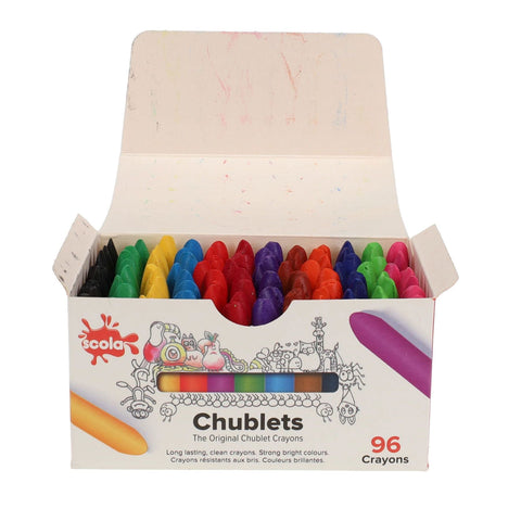 Scola Chublets Crayons - Pack of 96-Art Materials,Art Pack,Arts & Crafts,Classroom Packs,Classroom Resources,Crayons,Drawing & Easels,EA Tender,Early Arts & Crafts,Primary Arts & Crafts,SCOTEXCEL,Stationery-Learning SPACE