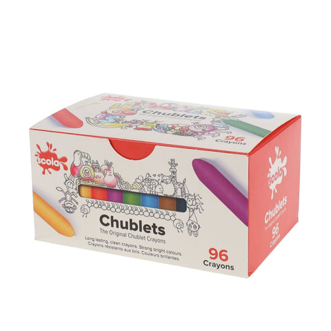 Scola Chublets Crayons - Pack of 96-Art Materials,Art Pack,Arts & Crafts,Classroom Packs,Classroom Resources,Crayons,Drawing & Easels,EA Tender,Early Arts & Crafts,Primary Arts & Crafts,SCOTEXCEL,Stationery-Learning SPACE