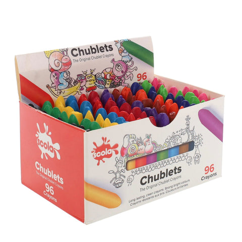 Scola Chublets Crayons - Pack of 96-Art Materials,Art Pack,Arts & Crafts,Classroom Packs,Classroom Resources,Crayons,Drawing & Easels,EA Tender,Early Arts & Crafts,Primary Arts & Crafts,SCOTEXCEL,Stationery-Learning SPACE