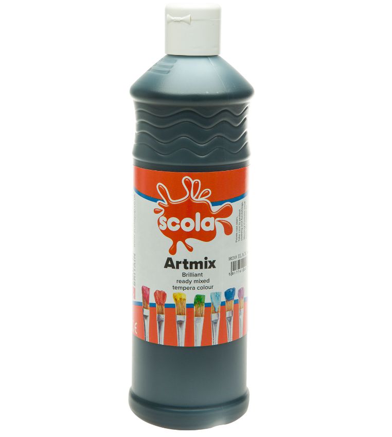 Scola Readymix Liquid Poster Paint 600ml, Black Learning SPACE