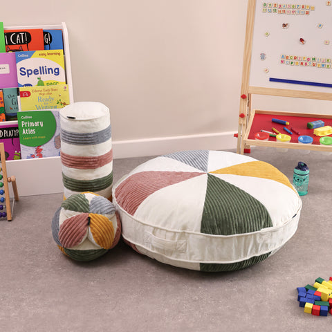 Sensory Jumbo Corduroy Cushions, Learning SPACE