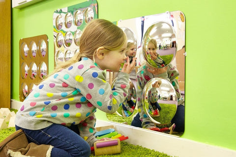 Sensory Mirror - With 4 Domes - Large - 490Mm-AllSensory,Baby Sensory Toys,Calming & Anxiety,Early Years Sensory Play,Nursery,Sensory Mirrors,Sensory Seeking,Stock,TickiT-Learning SPACE