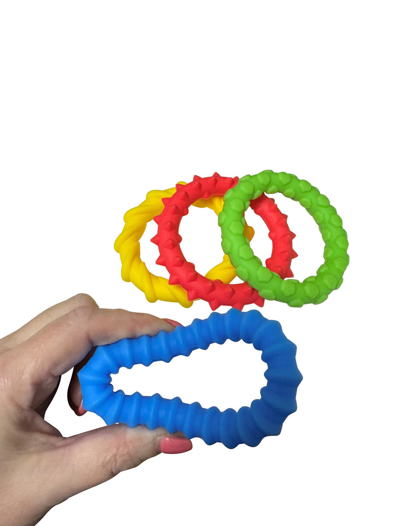Sensory Textured Fidget Rings - 4 Pack of Tactile Fun, Learning SPACE