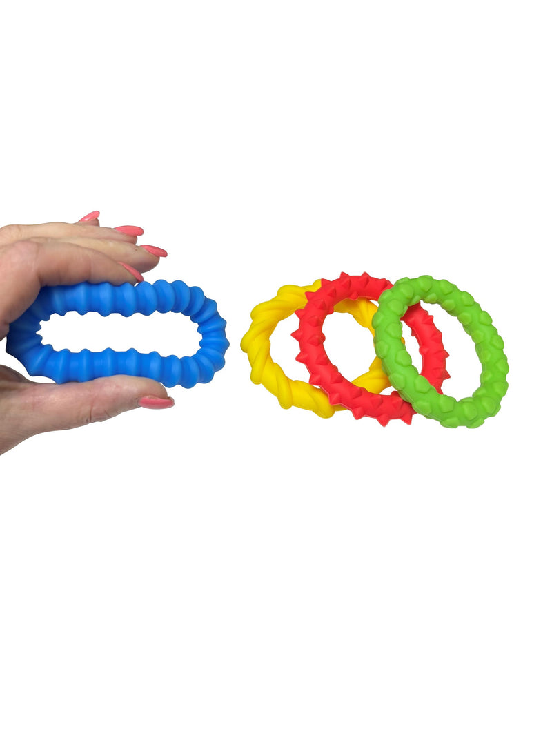Sensory Textured Fidget Rings - 4 Pack of Tactile Fun, Learning SPACE