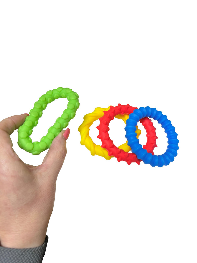Sensory Textured Fidget Rings - 4 Pack of Tactile Fun, Learning SPACE