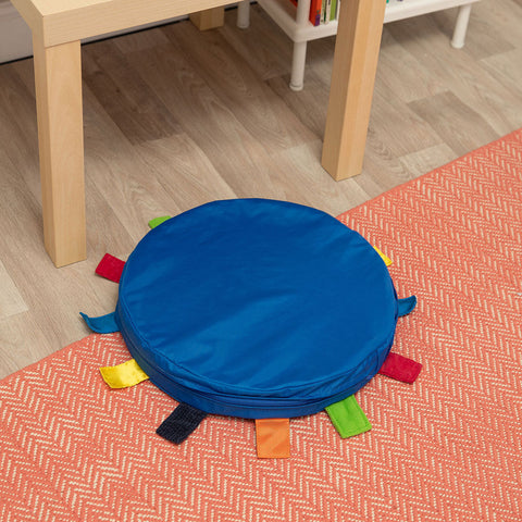 Sensory Touch Tag Carry Cushion - Single-Bean Bags & Cushions,Cushions,Eden Learning Spaces,Fidget,Nurture Room,Stock,Tactile Toys & Books,Wellbeing Furniture-Learning SPACE