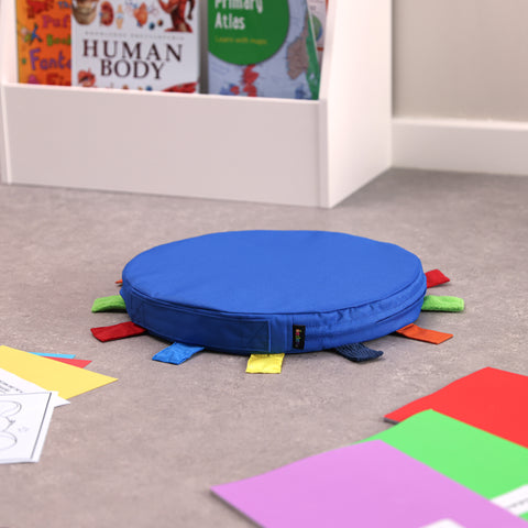 Sensory Touch Tag Carry Cushion - Single-Bean Bags & Cushions,Cushions,Eden Learning Spaces,Fidget,Nurture Room,Stock,Tactile Toys & Books,Wellbeing Furniture-Learning SPACE