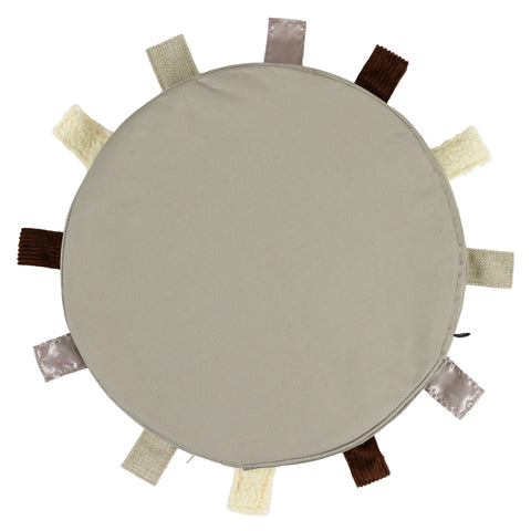 Sensory Touch Tag Carry Cushion - Single-Bean Bags & Cushions,Cushions,Eden Learning Spaces,Fidget,Nurture Room,Stock,Tactile Toys & Books,Wellbeing Furniture-Natural-ED1TAGCCSH005-Learning SPACE