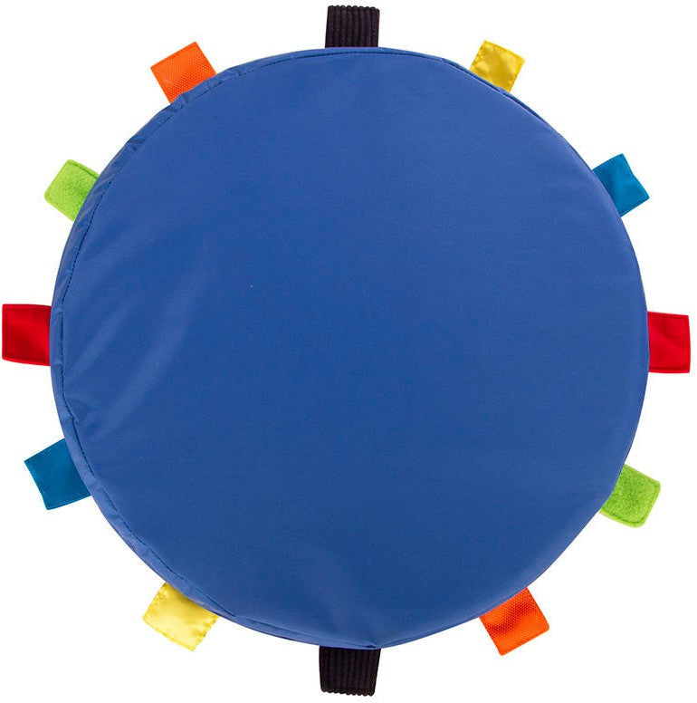 Sensory Touch Tag Carry Cushion - Single-Bean Bags & Cushions,Cushions,Eden Learning Spaces,Fidget,Nurture Room,Stock,Tactile Toys & Books,Wellbeing Furniture-Blue-ED1TAGCCSH-Learning SPACE
