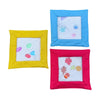 Set of three Sensory Touch and Search Bags with yellow, blue and red borders