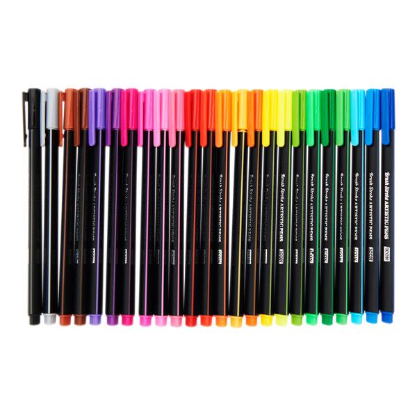 Set 24 Brush Stroke Artistic Scrapbooking Pens, Learning SPACE