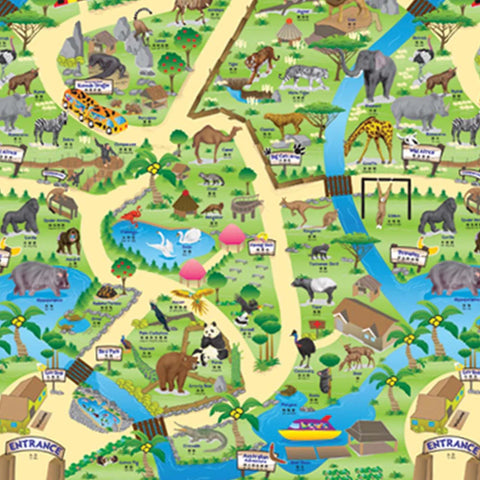 Set of Extra Large Play Mats (200 x 120cm) Set of 4, Learning SPACE