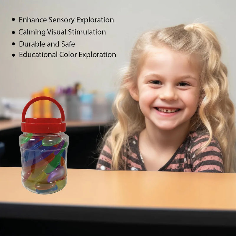Shatterproof Coloured Acrylic Pebbles (Pack of 30), Sensory toy Learning SPACE
