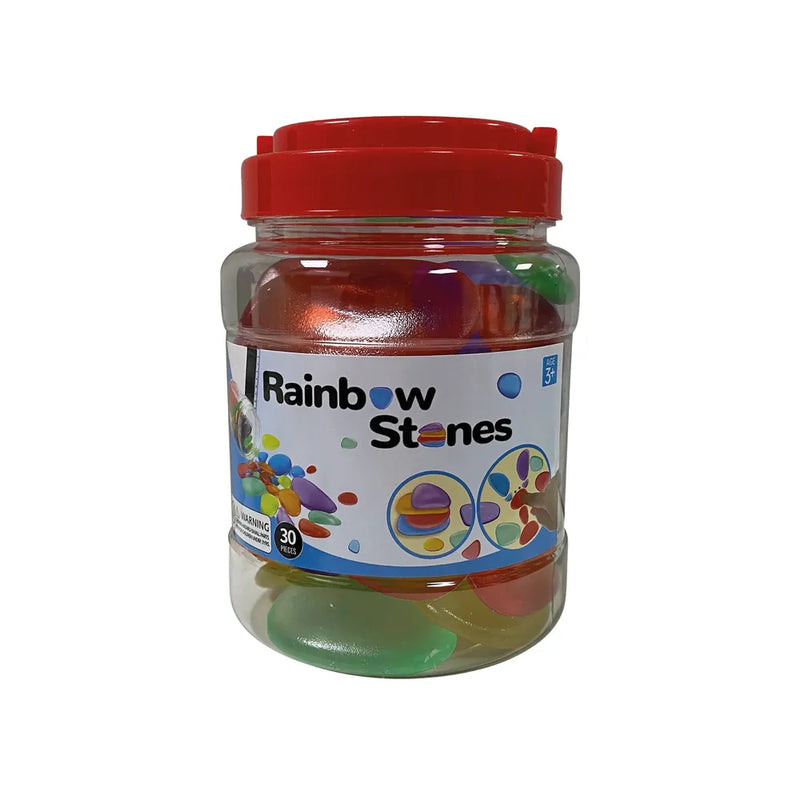 Shatterproof Coloured Acrylic Pebbles (Pack of 30), Sensory toy Learning SPACE