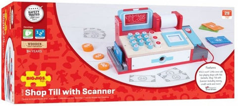 Shop Cash Register With Scanner-Addition & Subtraction,Baby Wooden Toys,Bigjigs Toys,Calmer Classrooms,Counting Numbers & Colour,Dyscalculia,Early Years Maths,Gifts For 2-3 Years Old,Helps With,Imaginative Play,Kitchens & Shops & School,Life Skills,Maths,Money,Neuro Diversity,Primary Maths,Stock-Learning SPACE