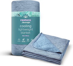 Silentnight Restore Cooling Lightweight Blanket, Blue Blanket Learning SPACE