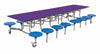 Sixteen Seat Rectangular Mobile Folding Table, Purple Blue Learning SPACE