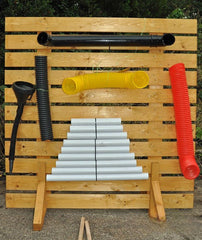 Slatted Music Wall With Massive Junk Music Kit-Cosy Outdoor,Early Years Musical Toys,Eco Friendly,Imaginative Play,Music,Music Class Pack,Outdoor Classroom,Outdoor Musical Instruments,Primary Music-Learning SPACE